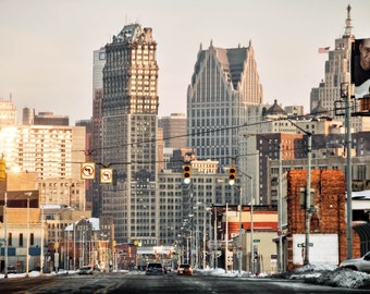 Detroit Cityscape Architectural color photography