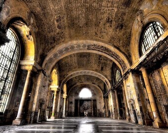 Detroit Architecture, color photography, Neglected Beauty, Fine Art Print, Abandoned Building "The Bath House"