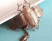 Copper Scarab Beetle Cuff Bracelet
