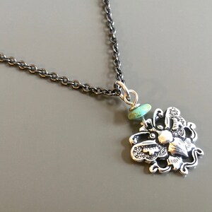 Petit collier papillon - Papillon en argent, Bijoux papillon, Bijoux nature, Collier turquoise, Bijoux de jardin, Cadeau pour femme, Fille