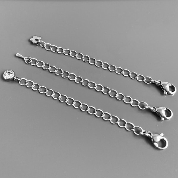 Extender Chain - Stainless Steel, Three Inch Extension Chain, Silver Extender, Lengthen Necklace, Longer Necklace, Makes Necklace Longer