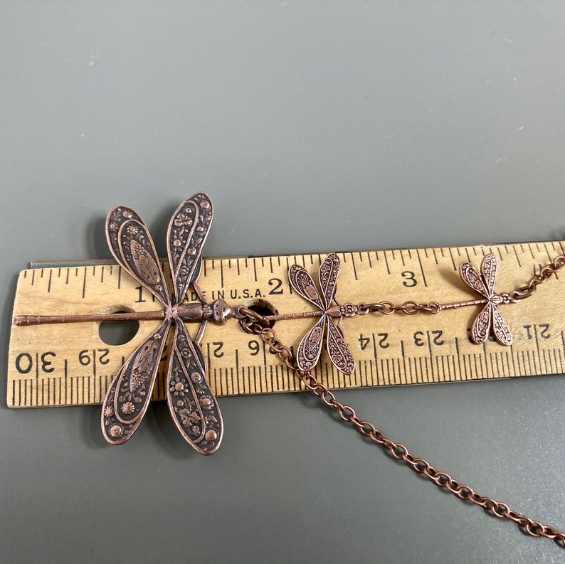 Copper Dragonfly Necklace Dragonfly Jewelry, Nature Jewelry, Gift for Woman, Mothers Day Gift, Birthday, Graduation, Dragonfly Gift image 3