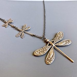 Brass Dragonfly Necklace - Dragonfly Jewelry, Nature Jewelry, Garden Jewelry, Dragonfly Gift, Nature Gift, Gift for Woman, Birthday Gift