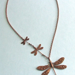 Copper Dragonfly Necklace Dragonfly Jewelry, Nature Jewelry, Gift for Woman, Mothers Day Gift, Birthday, Graduation, Dragonfly Gift image 7