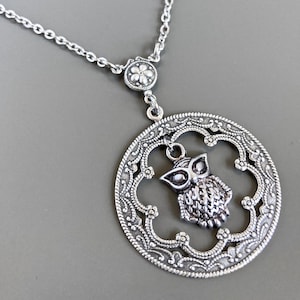 Silver Owl Necklace - Owl Jewelry, Bird Necklace, Bird Jewelry, Nature Lover Gift, Nature Jewelry, Gift for Woman, Bird Lover Gift, Birthday