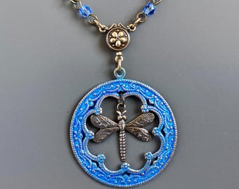 Dragonfly Necklace - Dragonfly Jewelry, Nature Jewelry, Dragonfly Pendant, Gift for Woman, Birthday Gift, Garden Jewelry, Dragonfly Gift