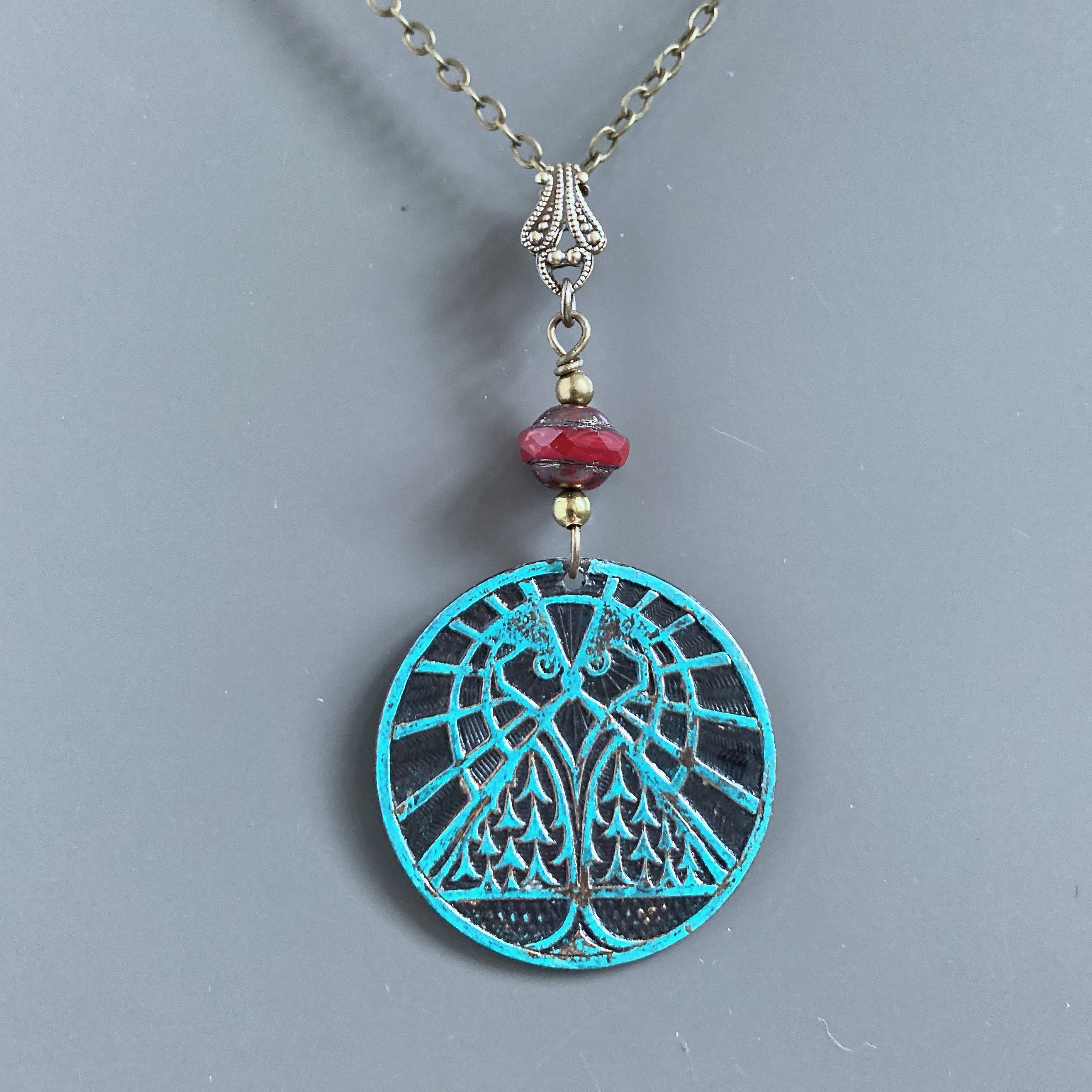 Owl Necklace - Medallion, Bird Jewelry, Patina, Bird Necklace, Wildlife Jewelry, Owl Lover Gift, Gif