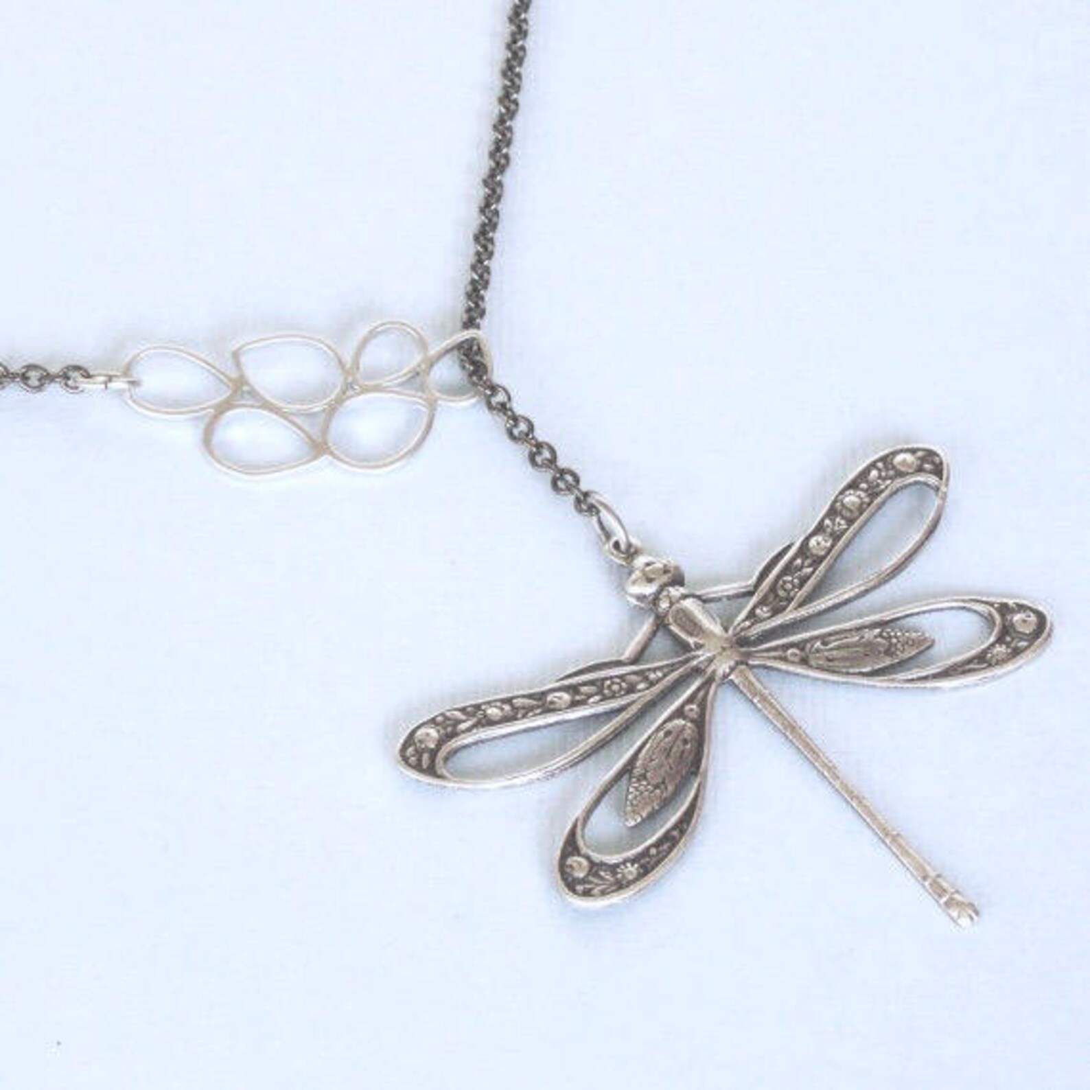 Silver Cutout Dragonfly Lariat Style Necklace Dragonfly - Etsy