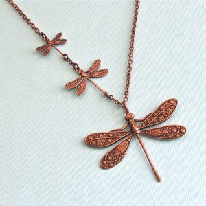 Copper Dragonfly Necklace Dragonfly Jewelry, Nature Jewelry, Gift for Woman, Mothers Day Gift, Birthday, Graduation, Dragonfly Gift image 6