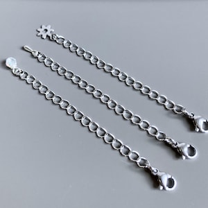 Extender Chain - Stainless Steel, Three Inch Extension Chain, Silver Extender, Lengthen Necklace, Longer Necklace, Makes Necklace Longer