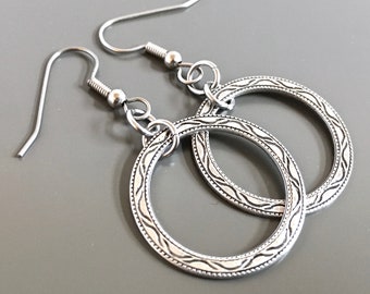Silver Hoop Earrings - Simple Hoop Earrings, Lightweight Earrings, Silver Earrings, Coworker Gift, Gift for Woman, Gift for Teen Girl