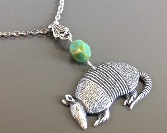 Armadillo Necklace - Texas Necklace, Texas Jewelry, Southwest Jewelry, Silver Armadillo, Texas Gift, Gift for Woman, Rodeo Necklace