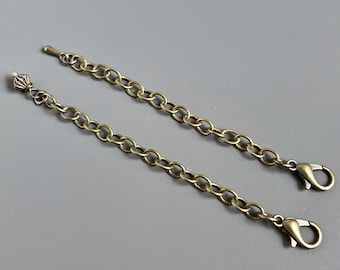 Extender Chain - Antiqued Brass, Three Inch Extension Chain, Brass Extender, Lengthen Necklace, Longer Necklace, Makes Necklace Longer