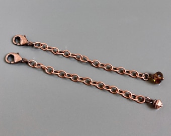 Extender Chain - Antiqued Copper, Three Inch Extension Chain, Copper Extender, Lengthen Necklace, Longer Necklace, Makes Necklace Longer