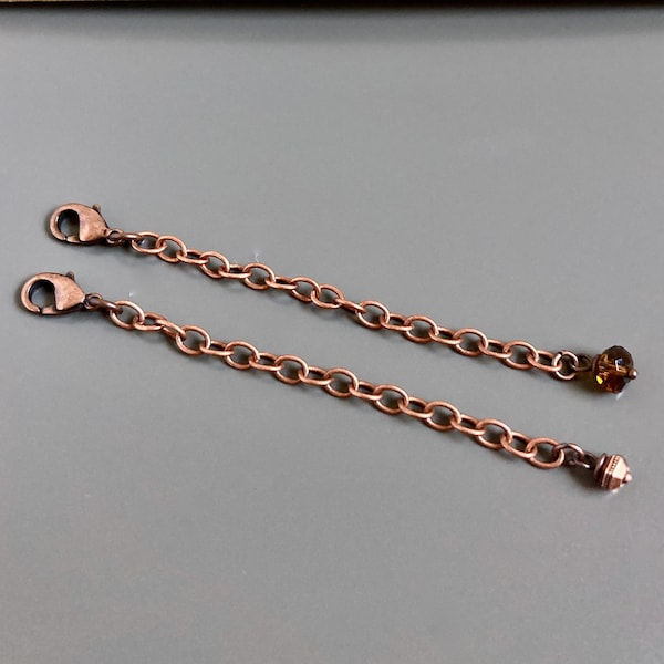 Extender Chain - Antiqued Copper, Three Inch Extension Chain, Copper Extender, Lengthen Necklace, Longer Necklace, Makes Necklace Longer