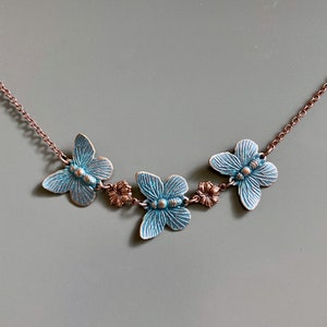 Butterfly Necklace - Teal Copper Necklace, Small Butterfly Necklace, Butterfly Jewelry,  Nature Jewelry, Bridesmaid Jewelry