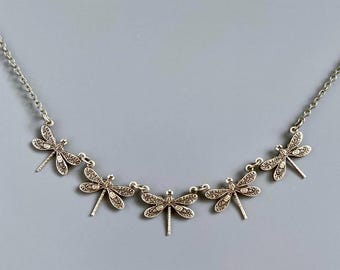 Small Dragonfly Necklace - Brass Dragonfly Necklace, Nature Jewelry, Nature Gift, Dragonfly Gift, Nature Gift, Gift for Woman, Graduation