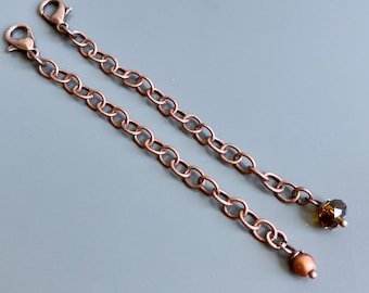 Catena di estensione - Rame anticato, Catena di estensione da tre pollici, Estensione in rame, Allunga collana, Collana più lunga, Rende la collana più lunga