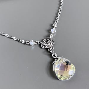 Swarovski Crystal Necklace - Teardrop Necklace, Crystal Jewelry, Clear Crystal Necklace, Wedding Jewelry, Party Necklace, Gift for Woman