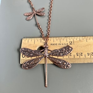 Copper Dragonfly Necklace Dragonfly Jewelry, Nature Jewelry, Gift for Woman, Mothers Day Gift, Birthday, Graduation, Dragonfly Gift image 4