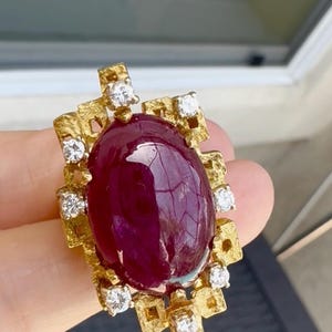 19.6g 18k Huge Natural Unheated ruby ring