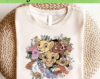 Disney Hakuna Matata Retro Flower DTF, Disney Lion King DTF Transfer, Disney Lion King Character DTF, Hakuna Matata Tee,Disney Lion King Tee