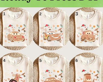 Disney Cars Characters Christmas DTF, Disney Cars Christmas DTF Transfer, Disney Cars DTF, Lightning McQueen Christmas Shirt, Cars Shirt