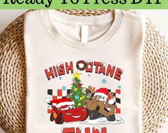 Lightning McQueen and Mater Christmas DTF, Disney Cars Christmas DTF Transfer, Disney Cars DTF, Lightning McQueen Christmas Dtf