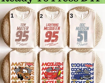 Disney Cars Characters DTF, Disney Cars DTF Transfer, Lightning McQueen and Friends DTF, Disney Lightning McQueen Shirt, Disney Cars Shirt