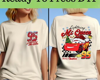 Disney Lightning McQueen Christmas DTF, Disney Cars Christmas DTF Transfer, Disney Cars DTF, Lightning McQueen Dtf, Cars Shirt