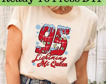 Lightning McQueen Christmas DTF, Disney Cars Christmas DTF Transfer, Disney Cars DTF, Lightning McQueen Christmas Shirt,Disney Christmas Dtf