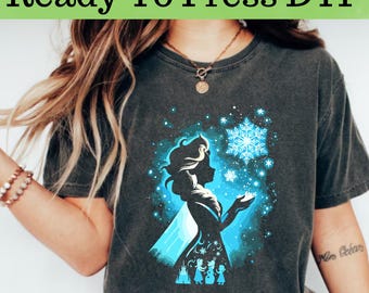 Disney Frozen Elsa DTF, Elsa Watercolor DTF Transfer, Disney Frozen Elsa And Anna DTF, Disney Elsa Frozen Shirt, Elsa And Anna Shirt