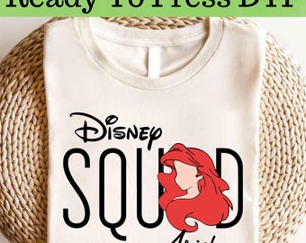 Princess Ariel Disney Squad DTF, The Little Mermaid DTF Transfer, Disney Princess DTF, Disney Princess Ariel Shirt, Princess Character Dtf