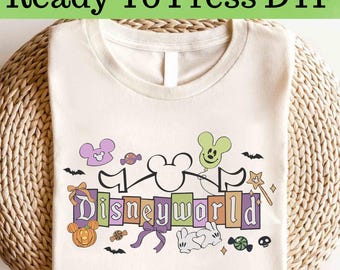 Musse Pigg och vänner Halloween DTF, Musse Pigg-karaktärer Halloween DTF, Disney Halloween DTF-överföring, Musse Pigg och vänner DTF