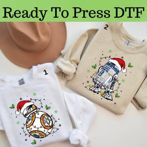 Star Wars BB-8 And R2-D2 Christmas DTF, Disney Star Wars Christmas DTF Transfer, Star Wars Characters Dtf, Disney Christmas Dtf