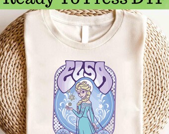 Disney Frozen Elsa DTF, Elsa Watercolor DTF Transfer, Disney Frozen Elsa And Anna DTF, Disney Elsa Frozen Shirt, Elsa And Anna Shirt