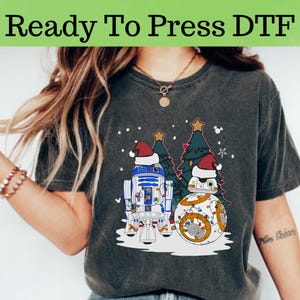 Star Wars BB-8 And R2-D2 Christmas DTF, Disney Star Wars Christmas DTF Transfer, Star Wars Characters Dtf, Disney Christmas Dtf