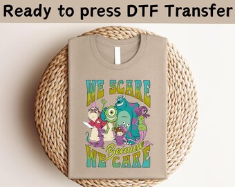 Disney Monsters Inc DTF Transfer, Movie Shirt Design