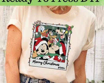 Disney Mickey and Friends Merry Christmas DTF, Mickey Christmas DTF, Disney  Christmas DTF Transfer, Mickey and Friends Christmas Shirt