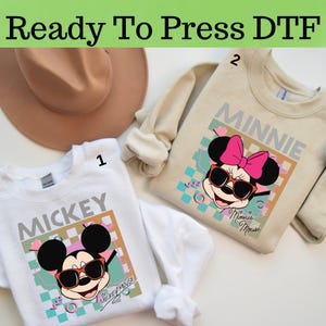Disney Mickey y Minnie DTF, Disney Minnie Mouse DTF, Transferencia DTF de Mickey Mouse, Mickey y sus amigos DTF, Camiseta de Mickey y Minnie
