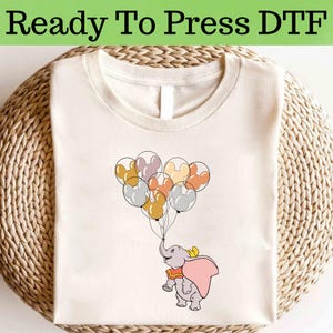 Disney Dumbo Mickey Balloon DTF, Disney Baby Elephant DTF Transfer, Dumbo Elephant DTF, Disney Dumbo Shirt, Disney Baby Elephant Shirt