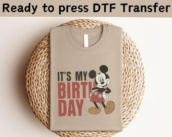 Mickey Mouse Birthday DTF, Disney DTF Transfer