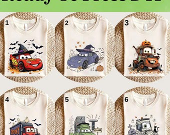 Lightning McQueen and Friends Halloween DTF, Disney Cars DTF Transfer, Disney Cars DTF, Lightning McQueen Halloween Shirt, Disney Cars Shirt