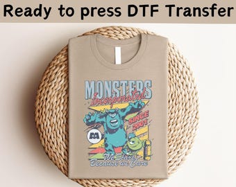 Disney Monsters Inc DTF Transfer, Movie Shirt Design