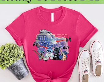 Descargas DTF de Stitch Wars, transferencias DTF de Disney Stitch Star Wars, descargas DTF de personajes de Star Wars, descargas DTF de Disney Stitch, descargas DTF de Stitch y Ángel, descargas DTF de Stitch