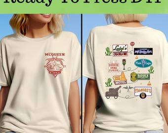 Disney Cars Characters DTF, Disney Cars DTF Transfer, Lightning McQueen and Friends DTF, Disney Lightning McQueen Shirt, Disney Cars Shirt