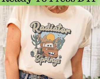 Cars Mater Radiator Springs DTF, Disney Cars DTF Transfer, Disney Cars DTF, Disney Tow Mater Shirt, Disney Cars Shirt, Tow Mater Shirt