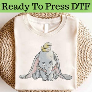 Disney Dumbo DTF, Disney Baby Elephant DTF Transfer, Dumbo Elephant DTF, Disney Dumbo Shirt, Disney Baby Elephant Shirt