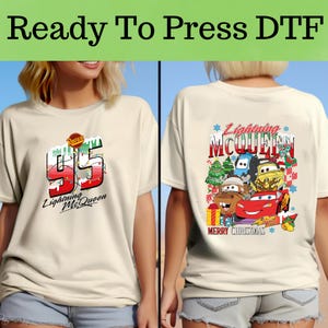 Lightning McQueen Christmas DTF, Disney Cars Christmas DTF Transfer, Disney Cars DTF, Lightning McQueen Christmas Shirt,Disney Christmas Tee