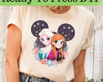 Disney Frozen Elsa DTF, Elsa Watercolor DTF Transfer, Disney Frozen Elsa And Anna DTF, Disney Elsa Frozen Shirt, Elsa And Anna Shirt
